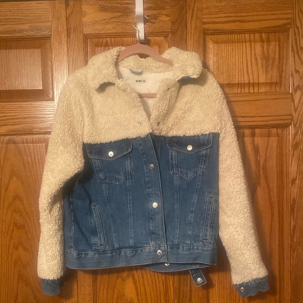 Topshop Denim and Sherpa Jean Jacket